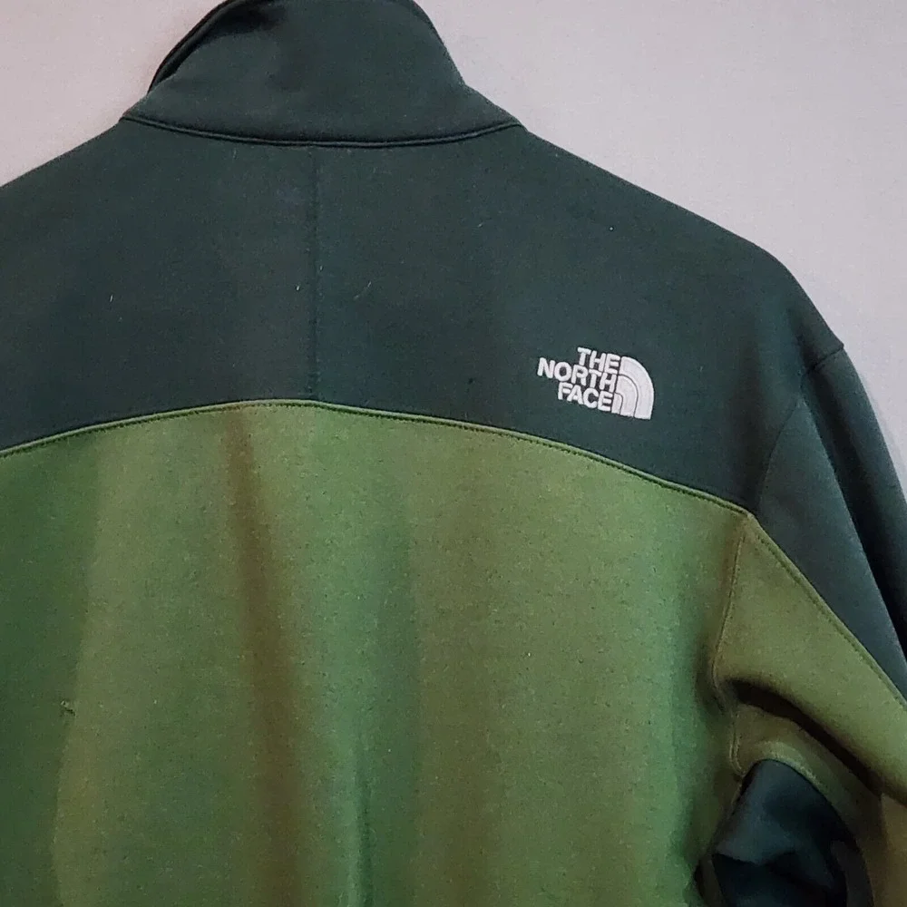 The North Face Fleece Jacket Green Two Tone Full Zip Mens Large